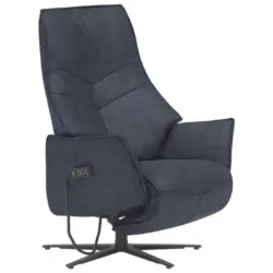 Relaxsessel in Textil Blau, Grau