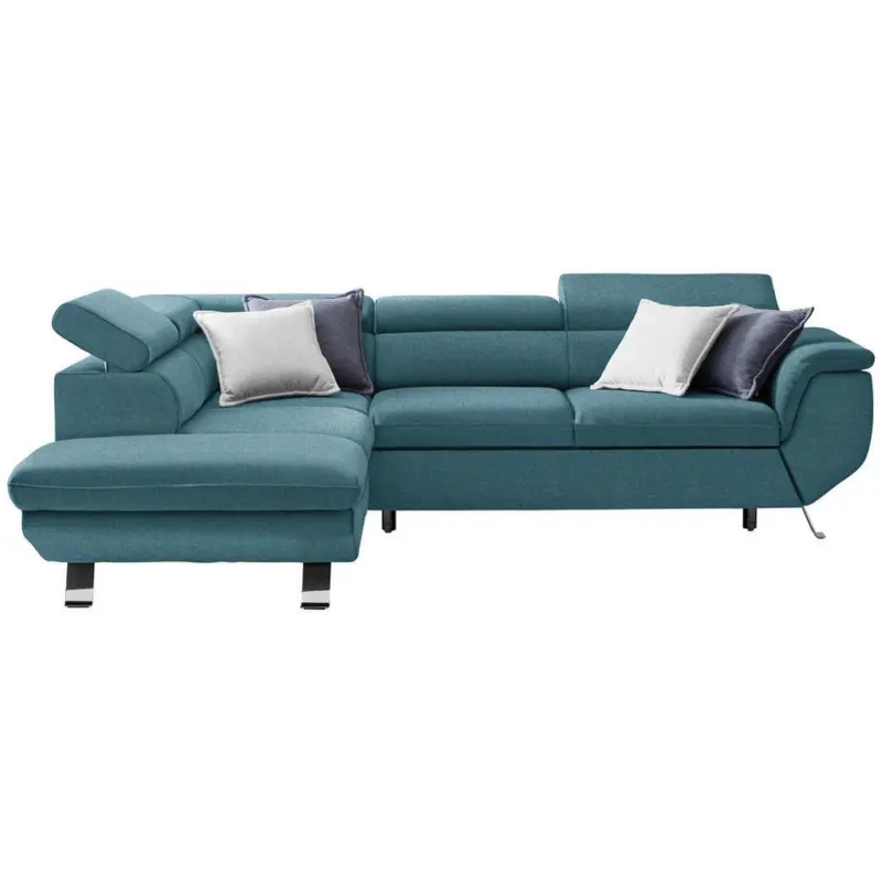 Ecksofa in Webstoff Türkis