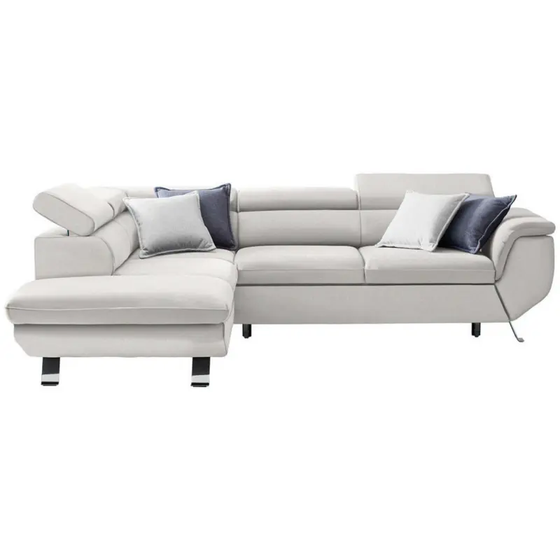 Ecksofa in Webstoff Creme