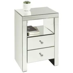 Nachtkästchen in Silberfarben