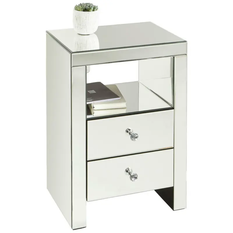 Nachtkästchen in Silberfarben