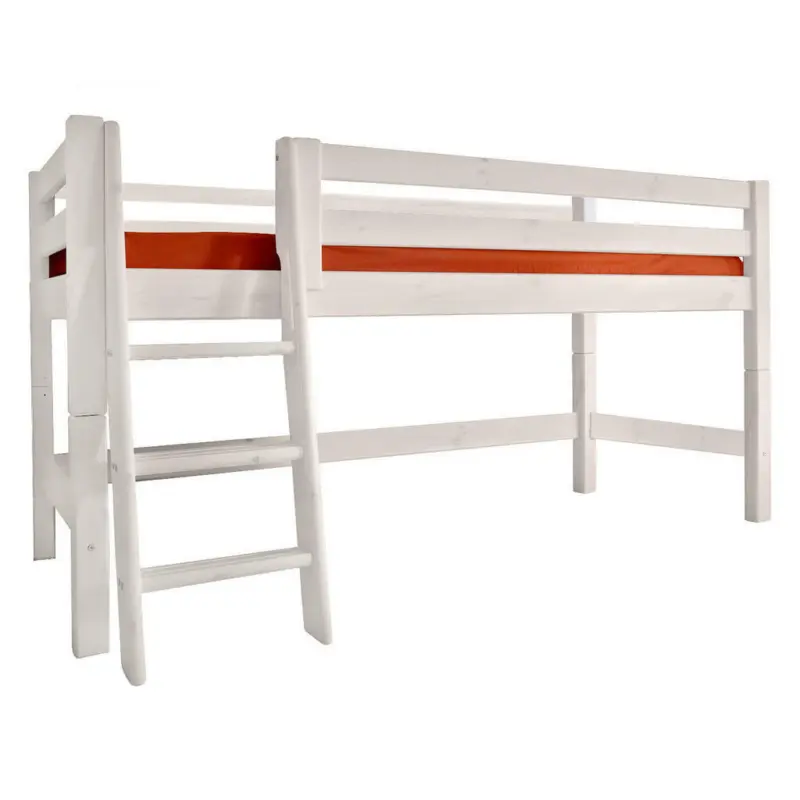 Mittelhohes Bett 90/200 cm Weiß