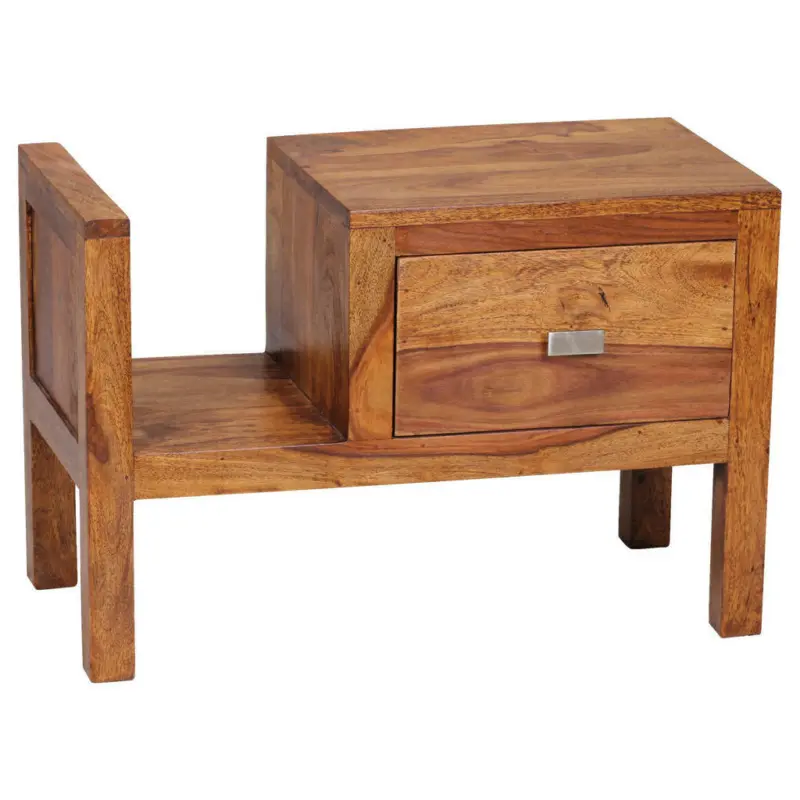 Nachtkästchen in massiv Sheesham Sheeshamfarben