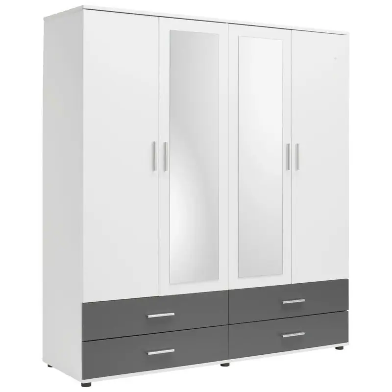 Kleiderschrank in Anthrazit, Weiß