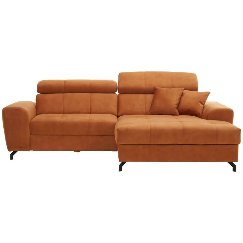 Ecksofa in Velours Orange