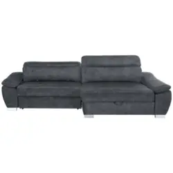 Ecksofa in Webstoff Anthrazit