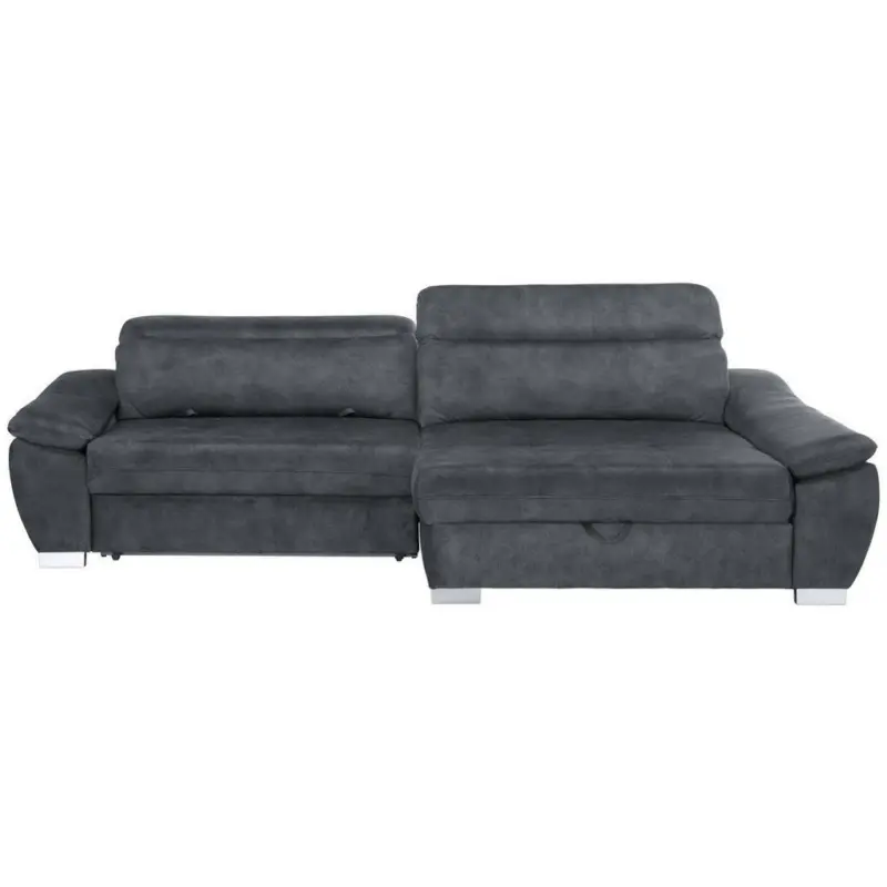 Ecksofa in Webstoff Anthrazit