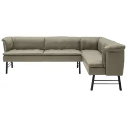 Eckbank 224/188 cm in Anthrazit, Taupe