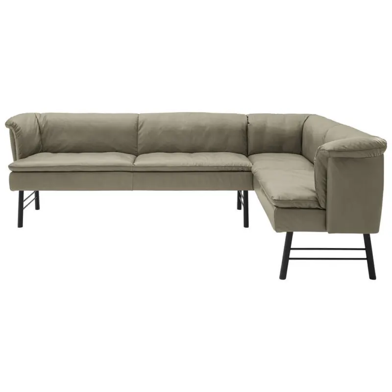 Eckbank 224/188 cm in Anthrazit, Taupe