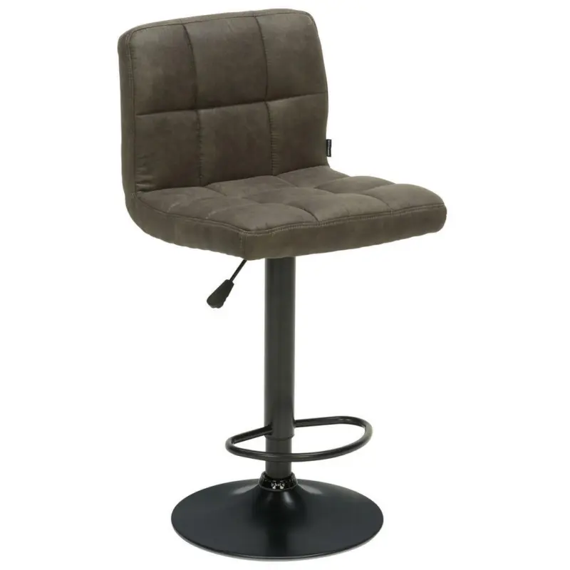 Barhocker in Metall, Textil Grau, Schwarz