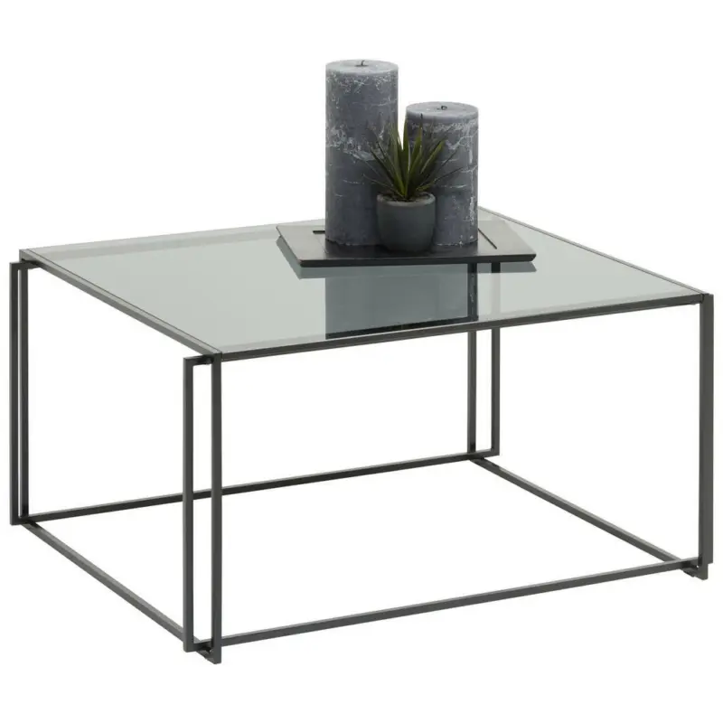 Couchtisch in Metall, Glas 75/60/38 cm