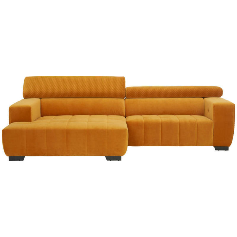 Ecksofa in Velours Gelb