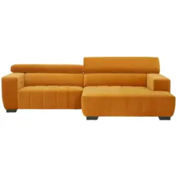 Ecksofa in Velours Gelb