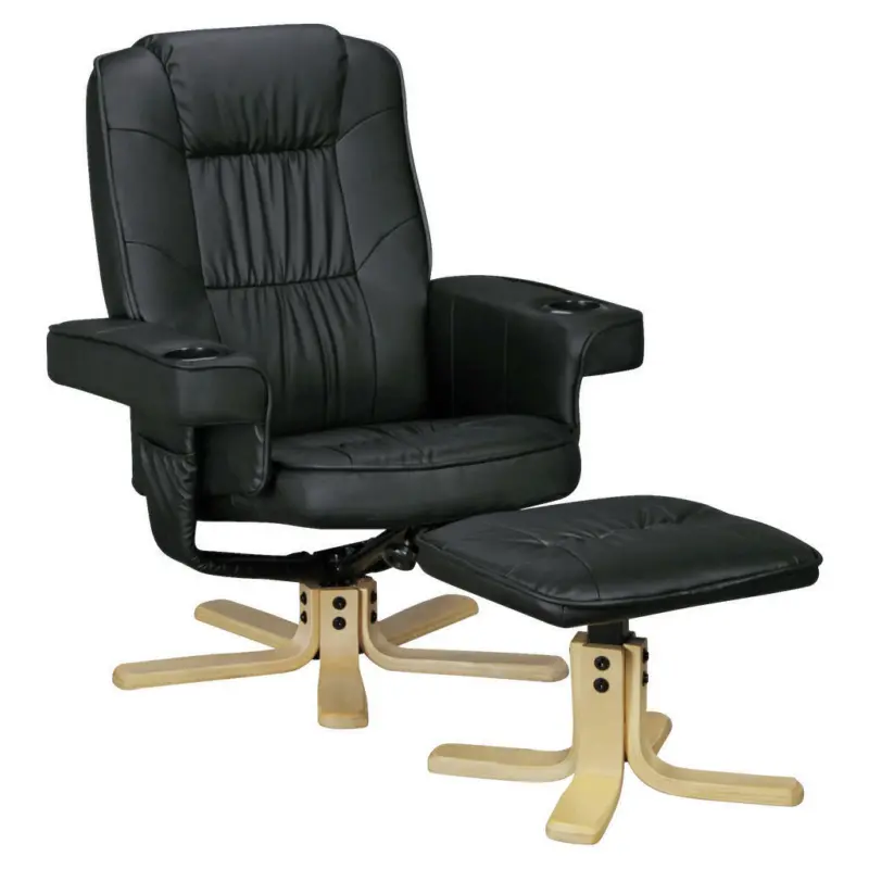 Relaxsesselset in Textil Schwarz