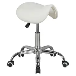 Drehhocker in Textil Weiß