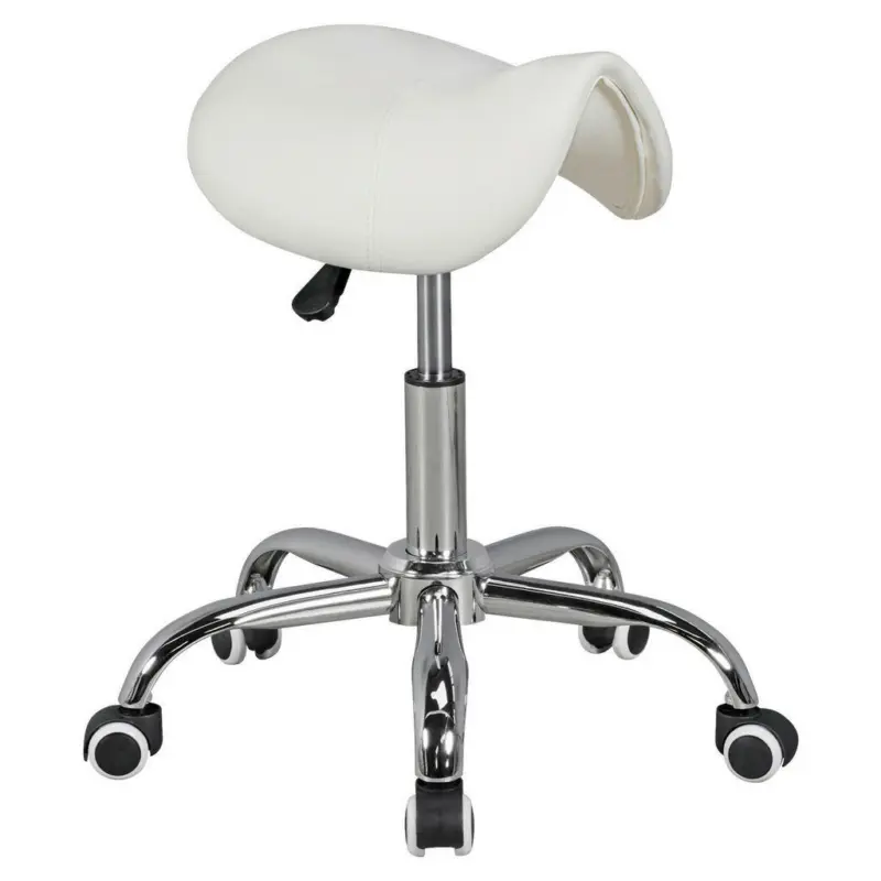 Drehhocker in Textil Weiß