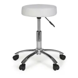 Drehhocker in Textil Weiß