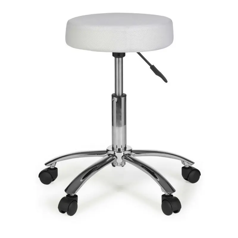 Drehhocker in Textil Weiß