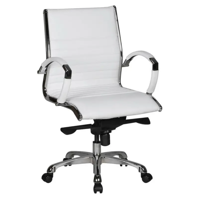 Drehstuhl in Lederlook Weiß