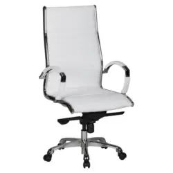 Chefsessel in Lederlook Wei&szlig;