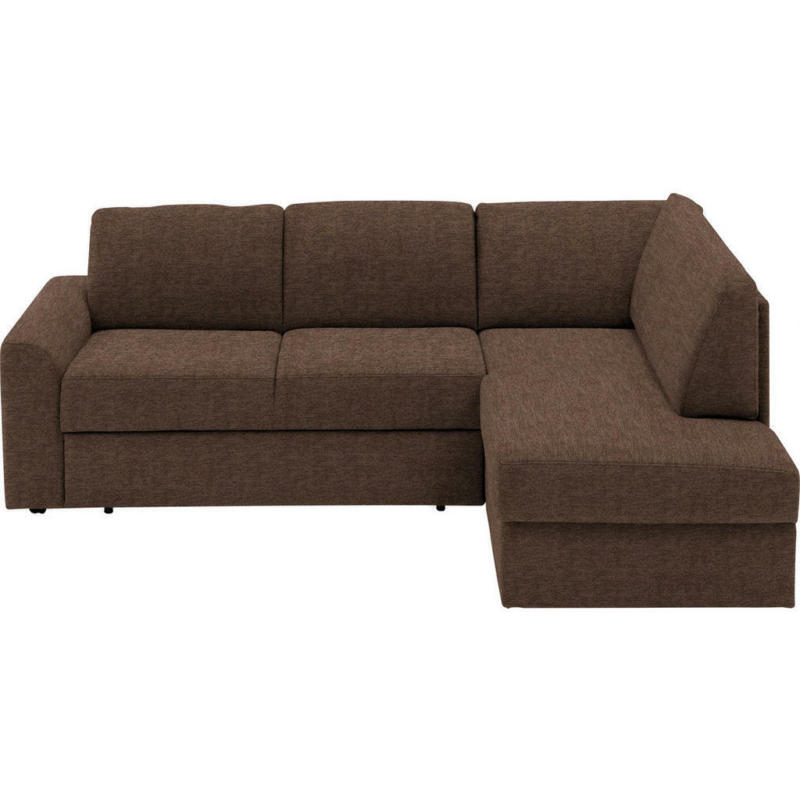 Ecksofa in Webstoff Dunkelbraun