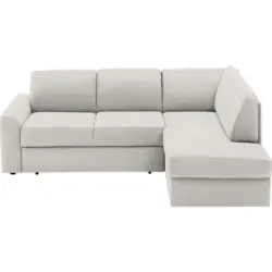 Ecksofa in Flachgewebe Wei&szlig;