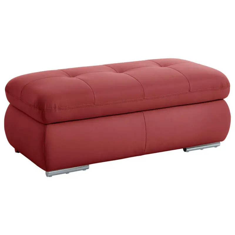 Hocker in Leder Rot