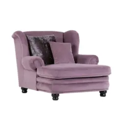 Ohrensessel in Flachgewebe Flieder