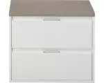 Hornbach Waschbeckenunterschrank Sanox Porto 58,6x70,2x50 cm mit Waschtischplatte weiß hochglanz/cubit grey