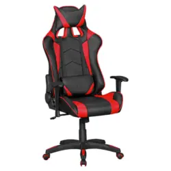 Gamingstuhl in Lederlook Rot, Schwarz