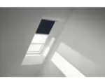 Hornbach VELUX Vorteils-Set Verdunkelungsrollo uni dunkelblau und Faltstore Plissee weiß manuell Rahmen weiß DFD M10 1100SWL