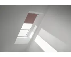 VELUX Vorteils-Set Verdunkelungsrollo uni rosenholz und Faltstore Plissee weiß manuell Rahmen aluminium DFD MK08 4578S