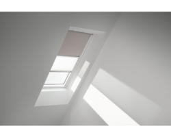 VELUX Vorteils-Set Verdunkelungsrollo uni hell-taupe und Faltstore Plissee weiß manuell Rahmen aluminium DFD U04 4580S