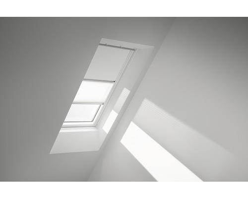 VELUX Vorteils-Set Verdunkelungsrollo uni weiß und Faltstore Plissee weiß manuell Rahmen weiß DFD M08 1025SWL