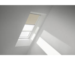 VELUX Vorteils-Set Verdunkelungsrollo uni hellbeige und Faltstore Plissee weiß manuell Rahmen weiß DFD C04 1085SWL