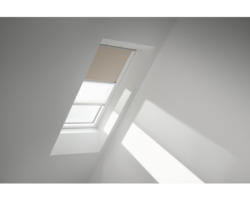 VELUX Vorteils-Set Verdunkelungsrollo uni beige und Faltstore Plissee weiß manuell Rahmen weiß DFD C04 4556SWL