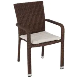 Stapelsessel in Metall, Kunststoff, Textil Braun, Beige