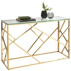 Konsolentisch in Metall, Glas 120/40/78 cm