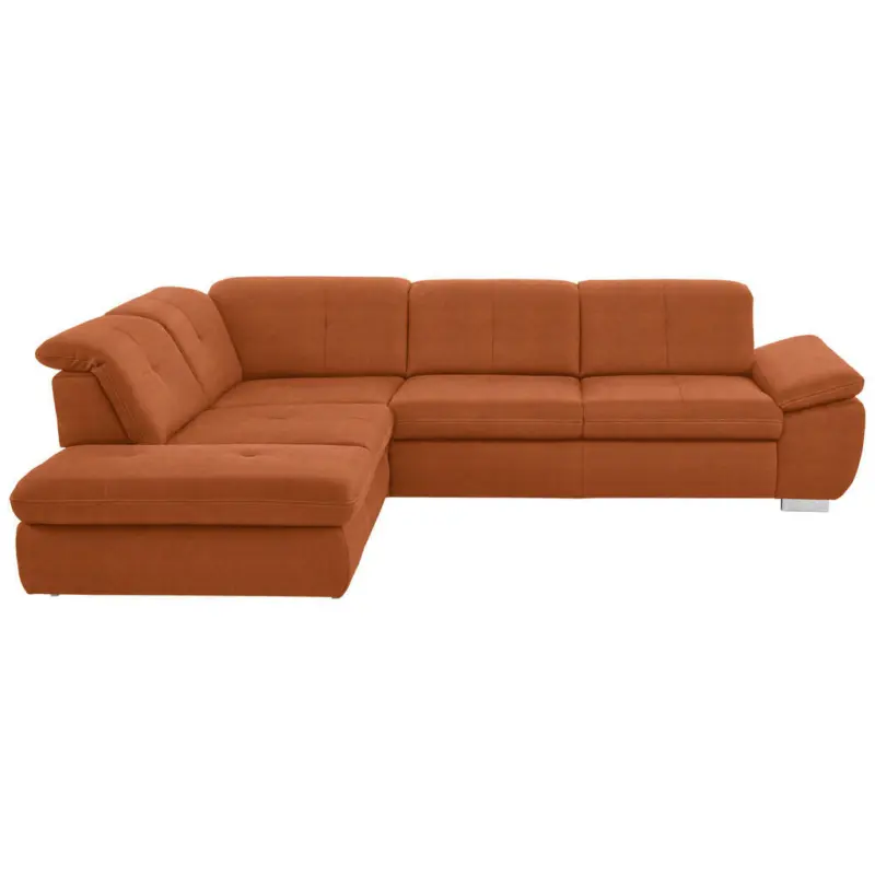 Ecksofa in Mikrofaser Terracotta