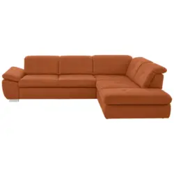 Ecksofa in Mikrofaser Terracotta