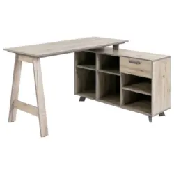 Eckschreibtisch 110/135/75 cm in Anthrazit, Eichefarben