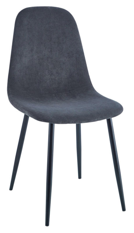 Stuhl aus Kord in Grau/Schwarz