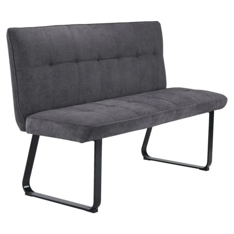 Sitzbank in Metall, Textil Dunkelgrau