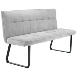 Sitzbank in Metall, Textil Hellgrau