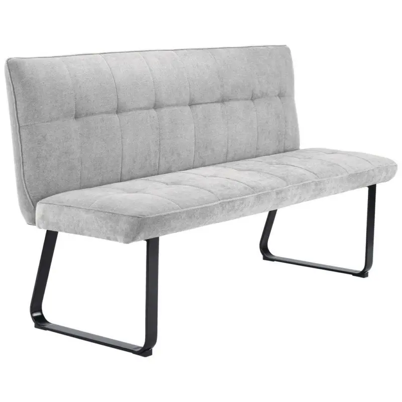 Sitzbank in Metall, Textil Hellgrau