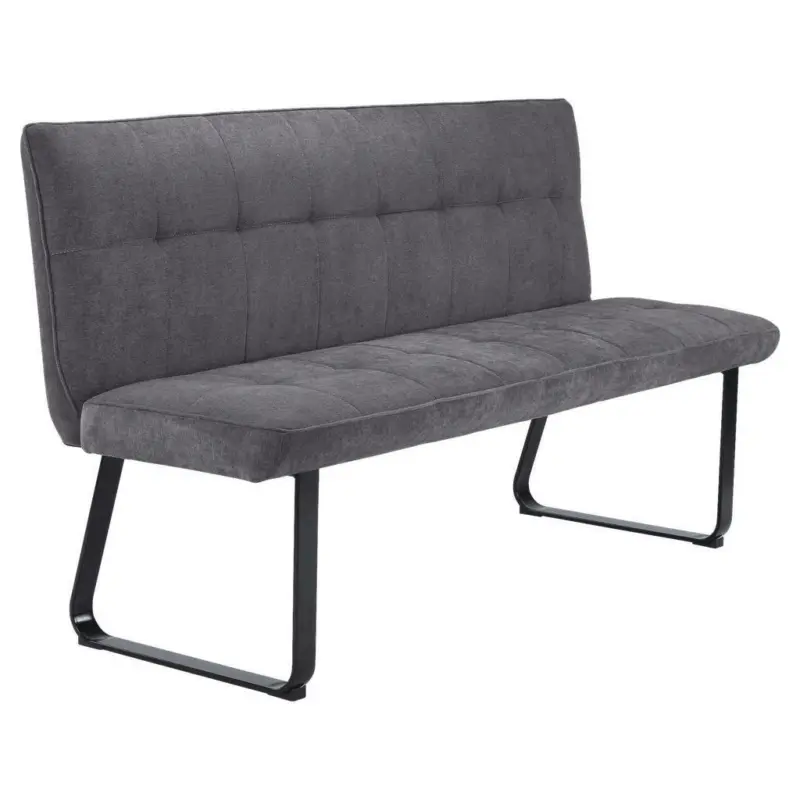 Sitzbank in Metall, Textil Dunkelgrau