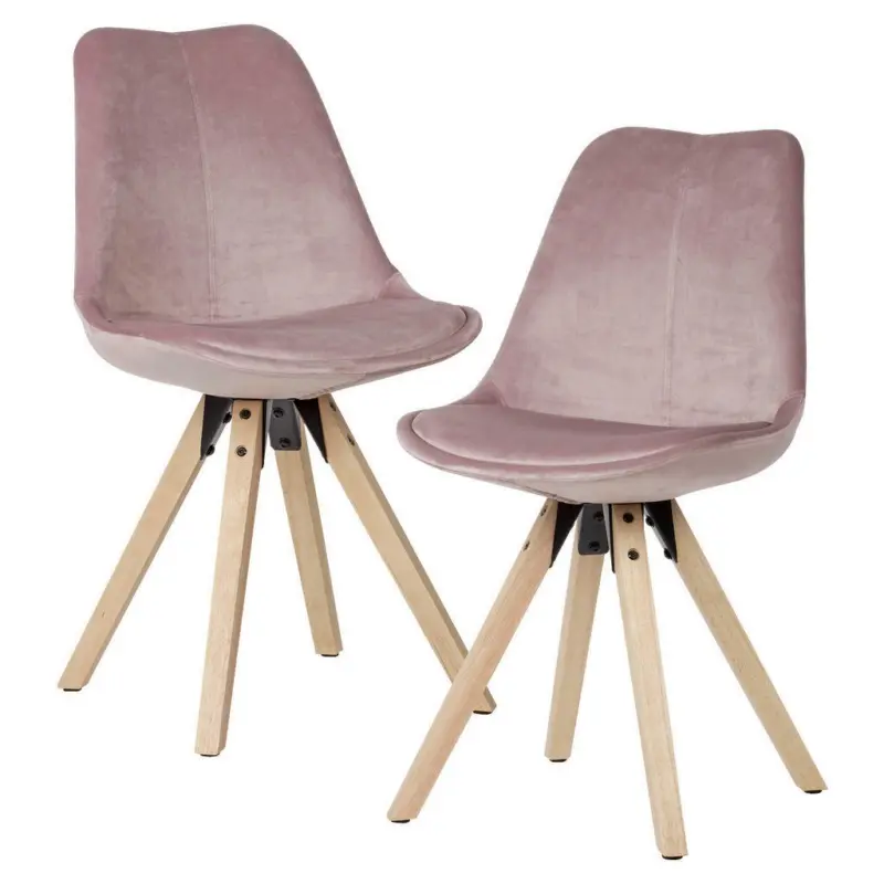 Stuhl-Set 2 St&uuml;ck in Samt