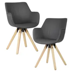 Armlehnstuhl-Set 2 Stück in Webstoff