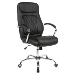 Chefsessel in Lederlook Schwarz