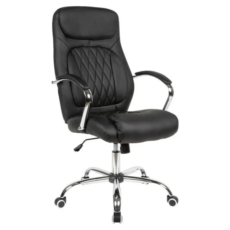 Chefsessel in Lederlook Schwarz